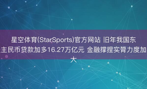 星空体育(StarSports)官方网站 旧年我国东谈主民币贷款加多16.27万亿元 金融撑捏实膂力度加大
