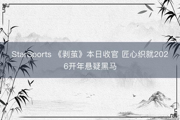 StarSports 《剥茧》本日收官 匠心织就2026开年悬疑黑马