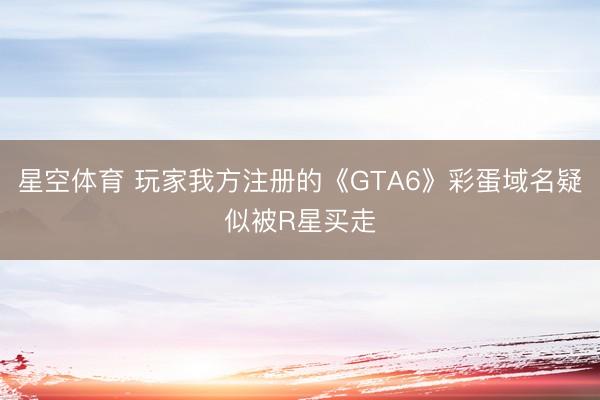 星空体育 玩家我方注册的《GTA6》彩蛋域名疑似被R星买走