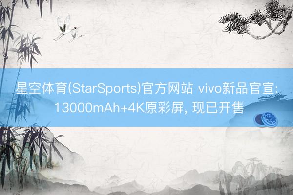 星空体育(StarSports)官方网站 vivo新品官宣: 13000mAh+4K原彩屏， 现已开售