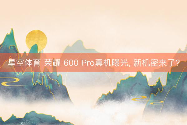 星空体育 荣耀 600 Pro真机曝光, 新机密来了?