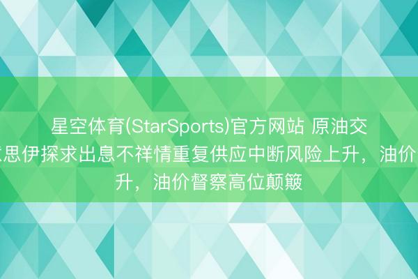 星空体育(StarSports)官方网站 原油交往教导：好意思伊探求出息不祥情重复供应中断风险上升，油价督察高位颠簸